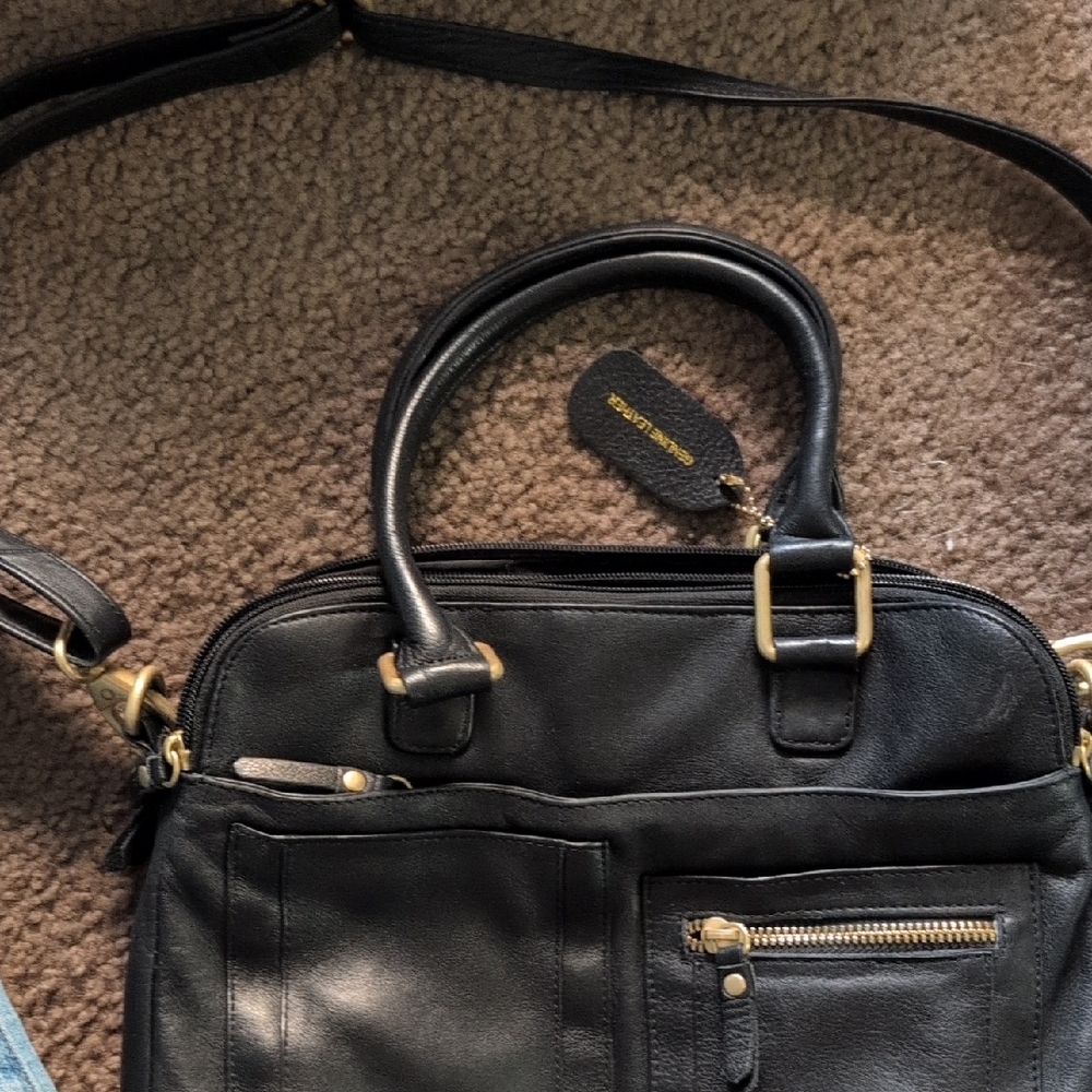 Black Leather Crossbody Bag